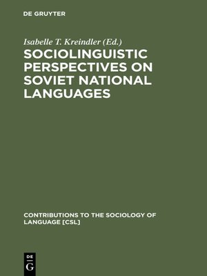 cover image of Sociolinguistic Perspectives on Soviet National Languages